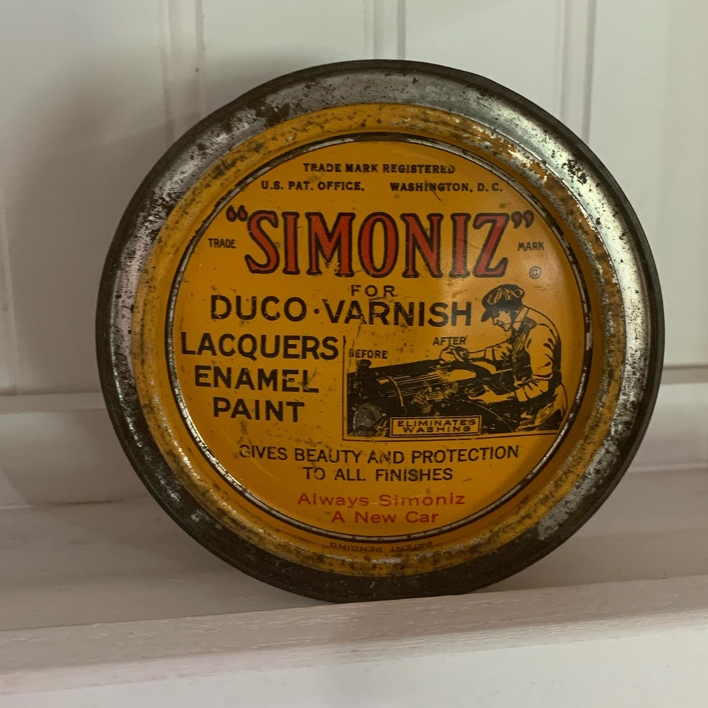 Vintage Automotive Collectible Simoniz Tin from the late 1920 or early 1930’s
